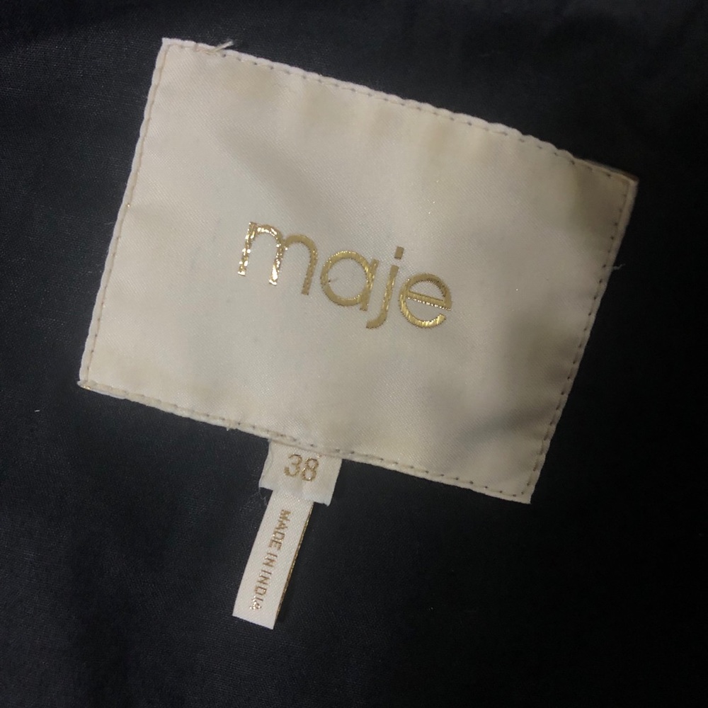 MAJE Bocelui Leather Biker Jacket with Belt Size M - Picture 11 of 16